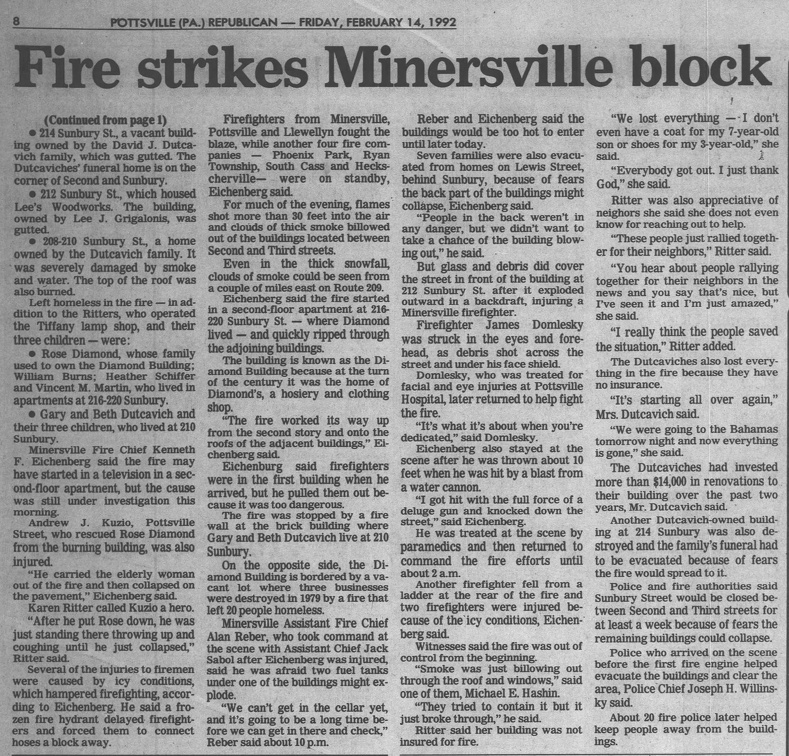 Pottsville Republican Fri Feb 14 1992 