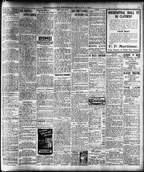 The Pottsville Daily Republican Tue Feb 8 1910 